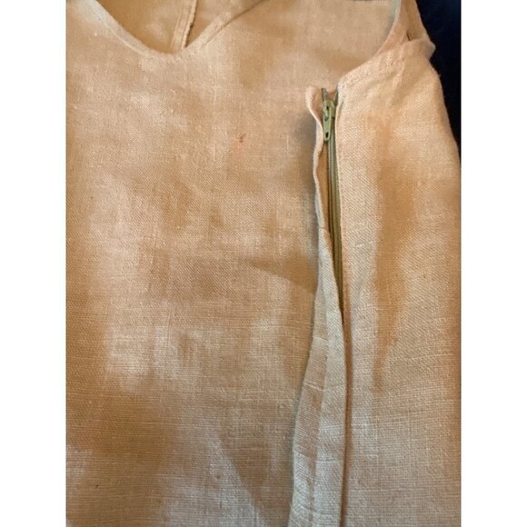 Dare to Dress Mustard Sleeveless Linen Midi Dress Size 7 - Picture 3 of 6